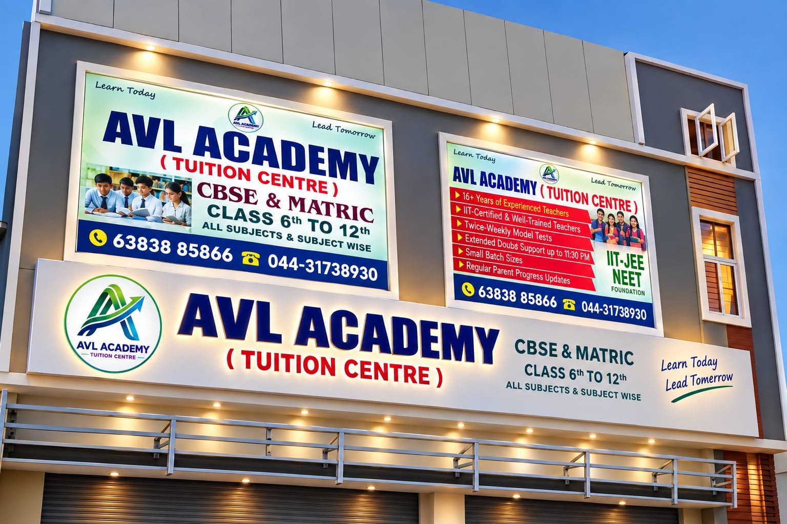 AVL Academy Tuition Centre Building Front View - Mugappair West